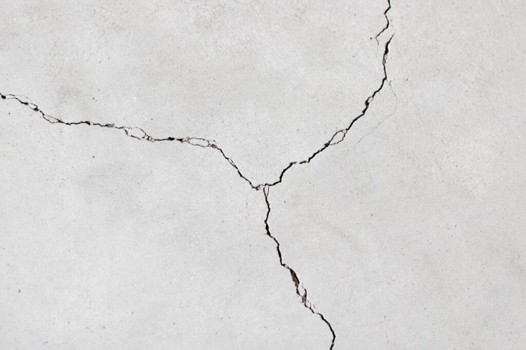 cracked on concrete floor