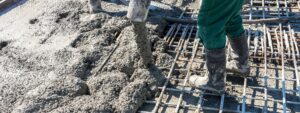 concrete pouring on the construction site